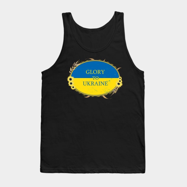 Glory To Ukraine Slava Ukraini Tank Top by IbaraArt